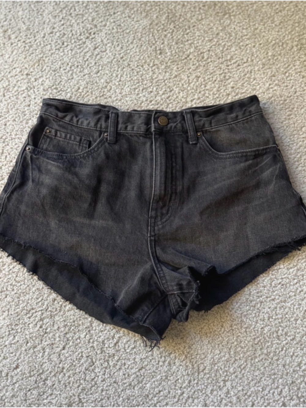 BDG Washed Black High-Rise Denim Shorts urban outfitters sexy